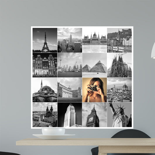 Traveler Taking Pictures Wall Decal