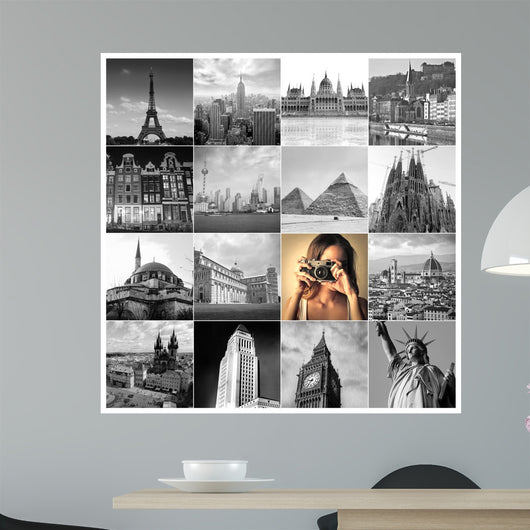 Traveler Taking Pictures Wall Decal