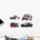 Set Emergency Vehicles Wall Decal Sticker Set