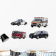 Set Emergency Vehicles Wall Decal Sticker Set