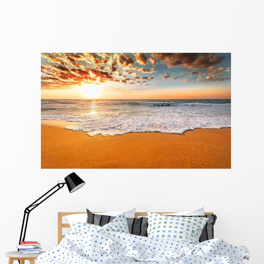 Colorful Ocean Beach Sunrise Wall Decal