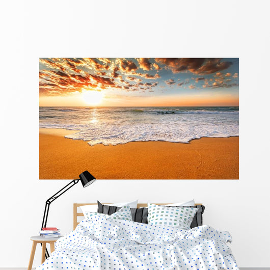 Colorful Ocean Beach Sunrise Wall Decal