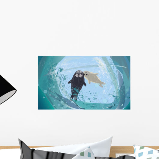 Winter Postcard Sea Calf Wall Decal