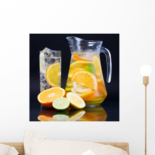 Citrus Ice Water Glass Wall Decal