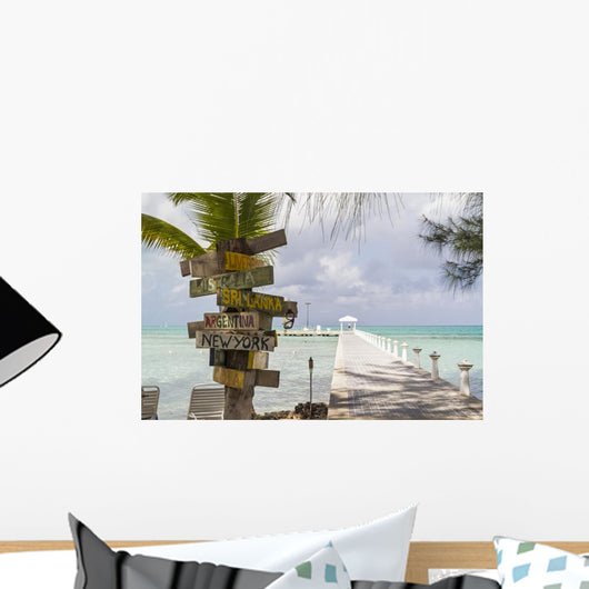 Rum Point Signpost Wall Decal