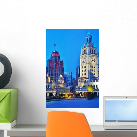 Downtown Chicago Skyline Early Wall Decal