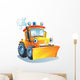 Cartoon Funny Tractor Bulldozer Wall Decal