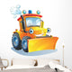 Cartoon Funny Tractor Bulldozer Wall Decal