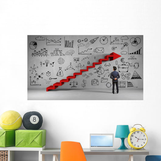 Business Mann Bei Strategie Wall Decal
