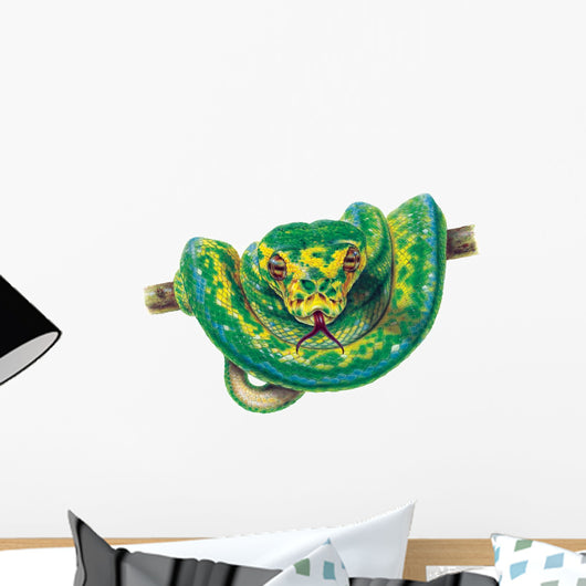 Green Tree Python Snake Wall Decal