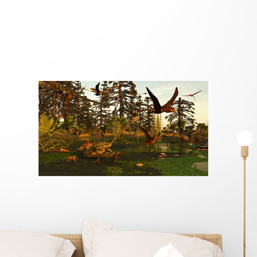 Eudimorphodon and Peteinosaurus Pterosaurs Wall Decal