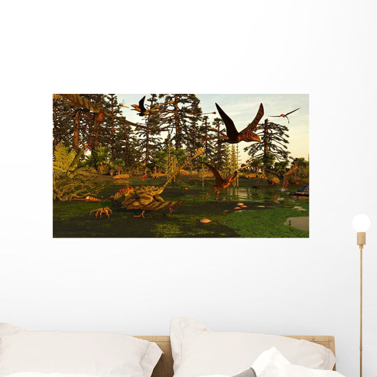 Eudimorphodon and Peteinosaurus Pterosaurs Wall Decal