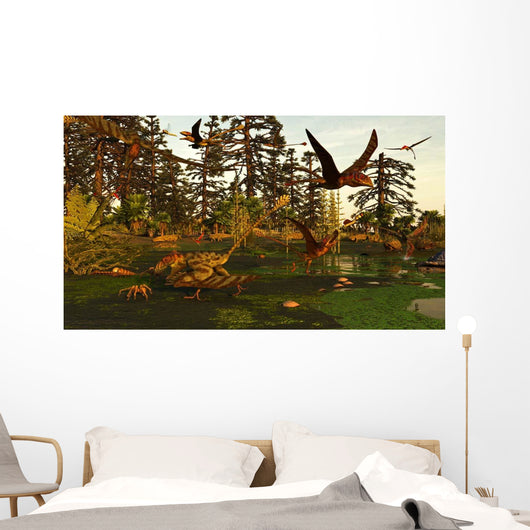Eudimorphodon and Peteinosaurus Pterosaurs Wall Decal