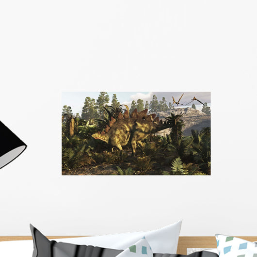 Stegosaurus Hanging out Wall Decal