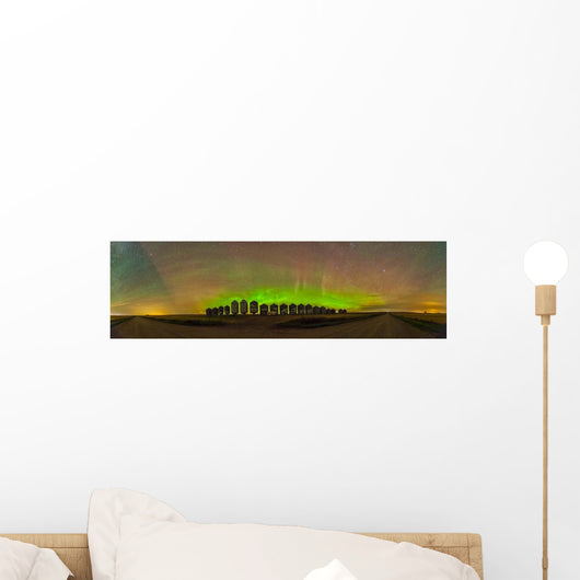 Aurora Borealis behind Grain Wall Decal