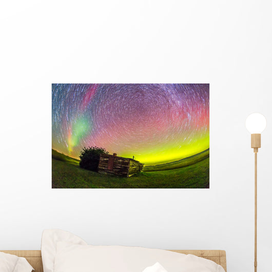 Fish-eye Lens Composite Aurora Wall Decal