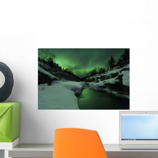 Aurora Borealis over Tennevik Wall Decal Design 1
