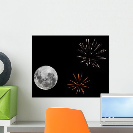 Composite Image with Fireworks Wall Decal