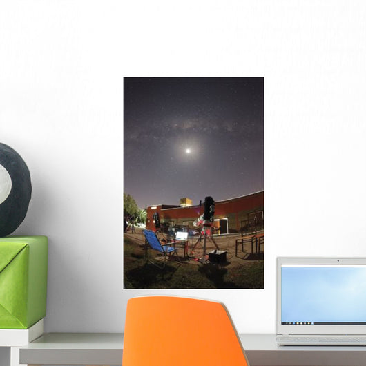 Astrophotography Setup with Moon Wall Decal