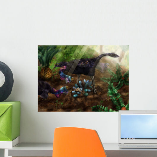 Pair Heyuannia Huangi Attending Wall Decal