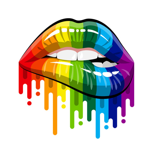 Rainbow Color Lips Wall Decal