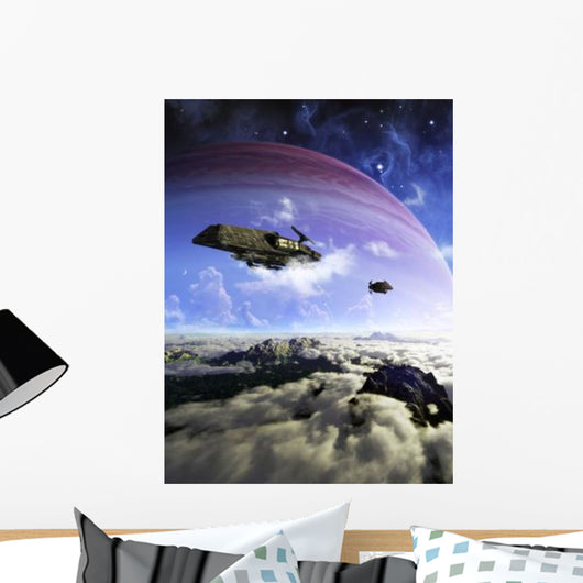 Two Spacecraft Prepare to Wall Decal