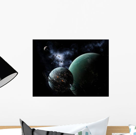 Massive Space Station Orbits Wall Decal