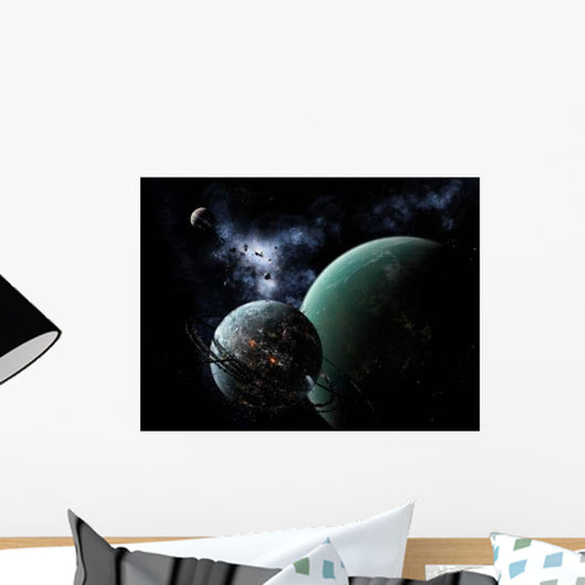 Massive Space Station Orbits Wall Decal
