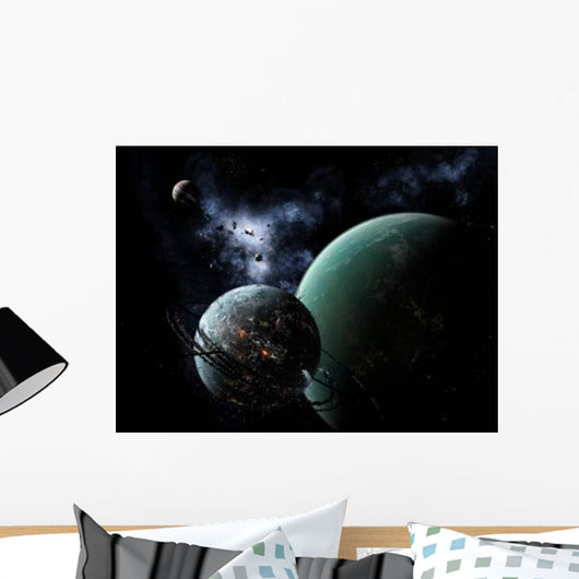 Massive Space Station Orbits Wall Decal