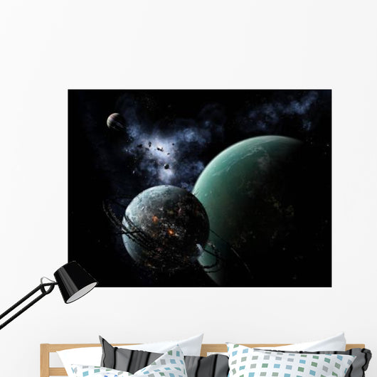 Massive Space Station Orbits Wall Decal