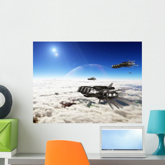 Five Medium Freighters Decelerate Wall Decal