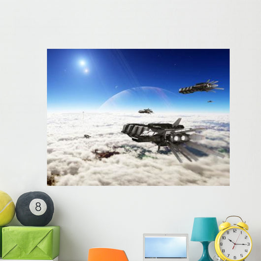 Five Medium Freighters Decelerate Wall Decal