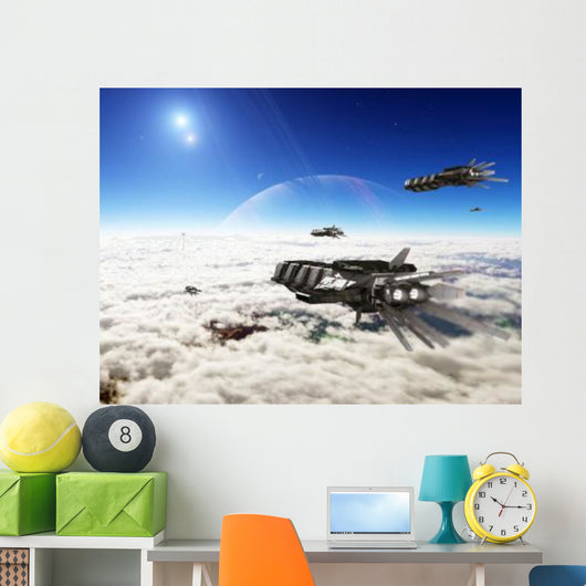 Five Medium Freighters Decelerate Wall Decal