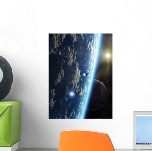 Two Survey Craft Orbit Wall Decal