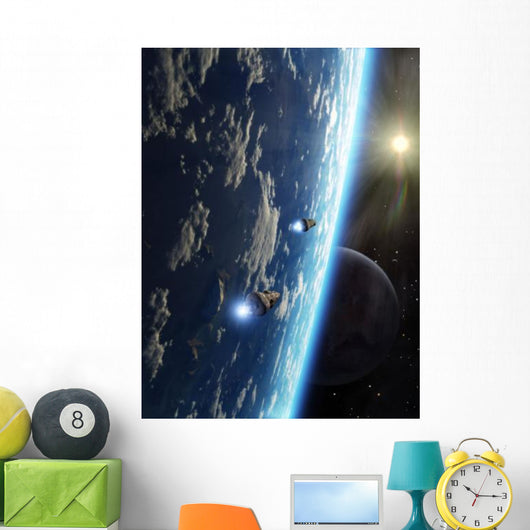 Two Survey Craft Orbit Wall Decal