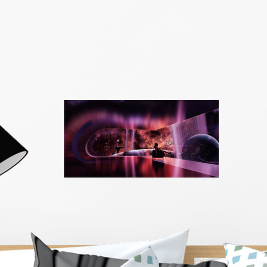 Rich Woman Looking Terrestrial Wall Decal