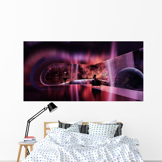 Rich Woman Looking Terrestrial Wall Decal