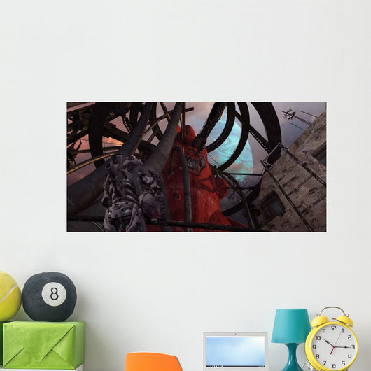 Pilot Looks up His Wall Decal