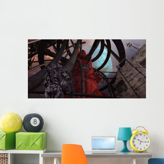 Pilot Looks up His Wall Decal