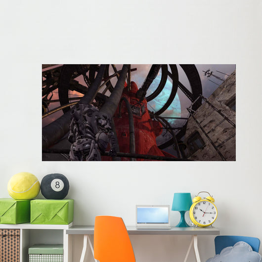 Pilot Looks up His Wall Decal