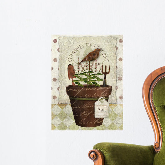 Herb Pot Mint Wall Mural
