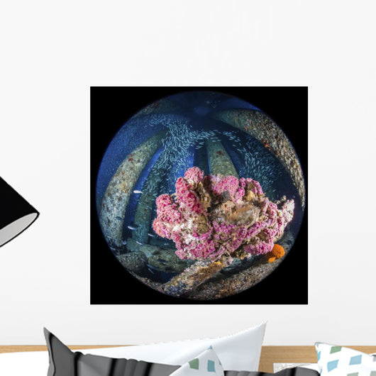 Strawberry Anemones Wreathed Baitfish Wall Decal