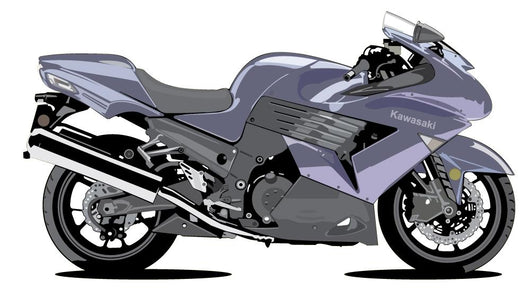 Purple Kawasaki Motorcycle Wall Decal