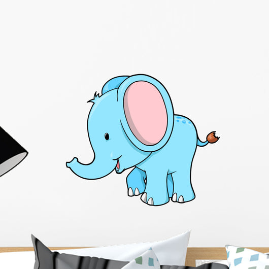 Blue Elephant Wall Decal
