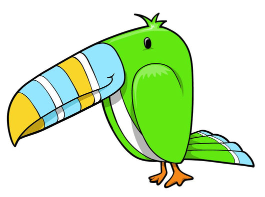 Cartoon Green Baby Toucan Wall Decal