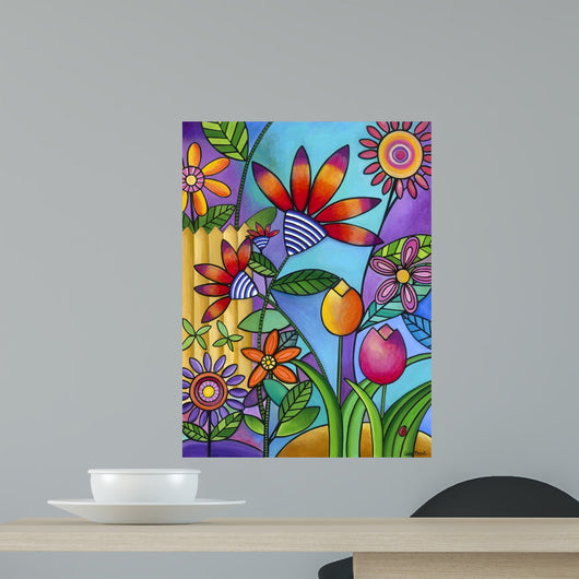 Fence With Flowers Wall Mural