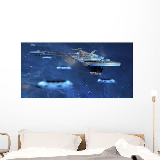 Flying Saucers Come Back Wall Decal