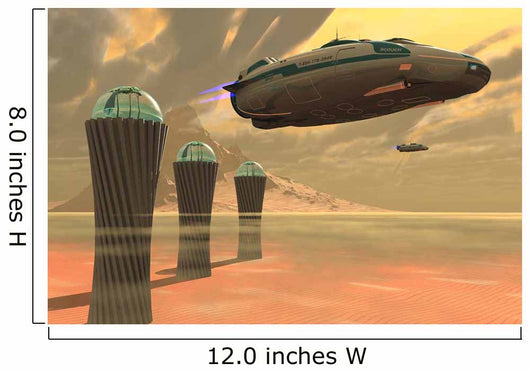 Two Spacecraft Takeoff from Wall Decal