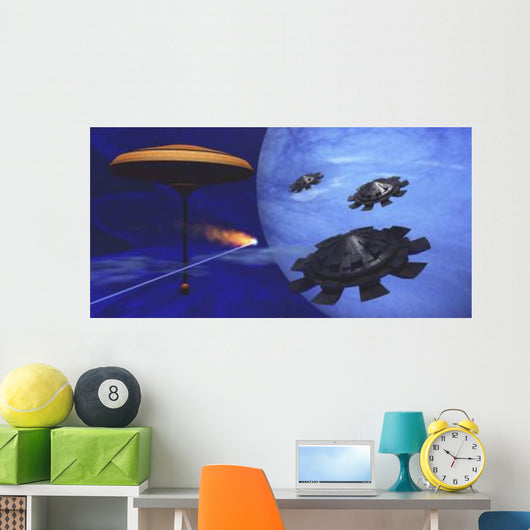 Meteor Flies past Space Wall Decal