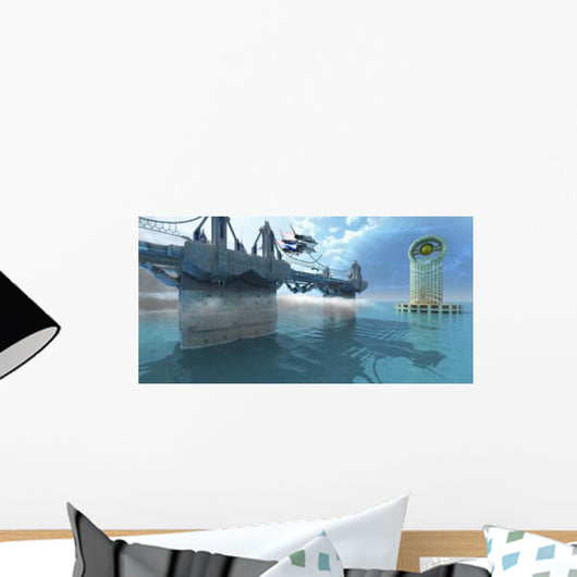 Spaceship Takes off from Wall Decal